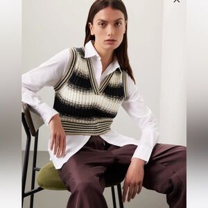 Veronica Beard Spear Mixed Media Vest with Shirt Under. A couple small stains